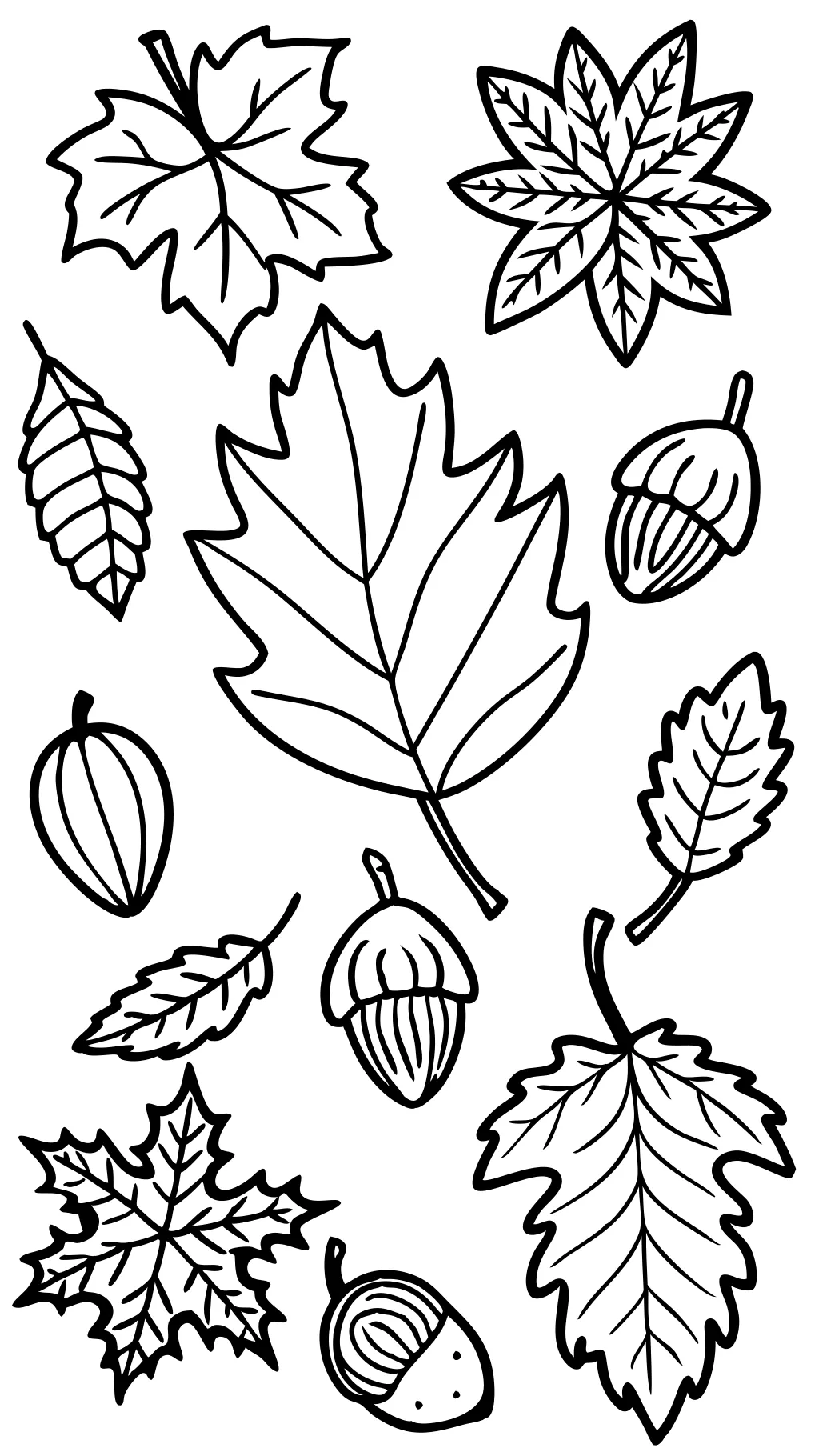 autumn leaf coloring pages